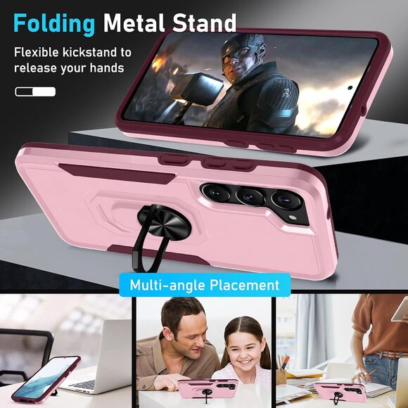 Galaxy S23 Heavy Duty Case w/Screen Protector & Lens Protector, Pink or Blue - Picture 3 of 11